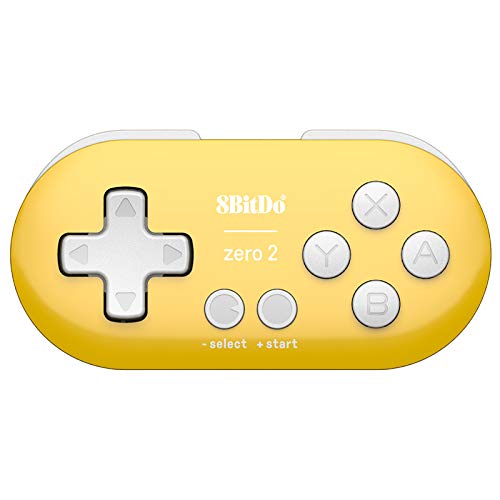[Australia - AusPower] - 8Bitdo Zero 2 Mini Bluetooth Gamepad for Switch Windows Android MacOS Steam Raspberry Pi (Yellow) Yellow 
