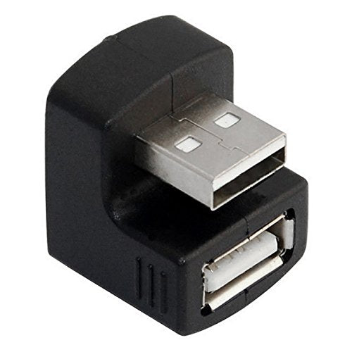 [Australia - AusPower] - CY USB 2.0 A Extension Adapter Male to Female Right Angled 90 180 Degree Black 