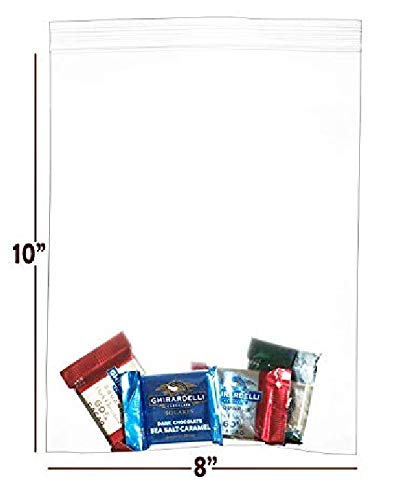 [Australia - AusPower] - Reclosable Clear Plastic Zip Bags - by DiRose | Resealable, Strong, Thick, Sturdy, Food Safe | for Organizing, Travel, Shipping, Packaging, and Storage | 8x10 | 100 Pack 8" x 10" 