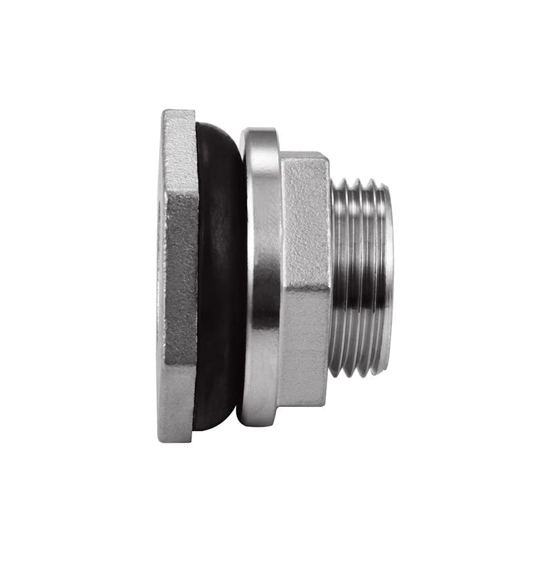 [Australia - AusPower] - Bulkhead Water Tank Connector,1/2" NPT Female Thread , 304 Stainless Steel Thru-bulk Fitting( 2 Pcs ) 0.5 Inch 