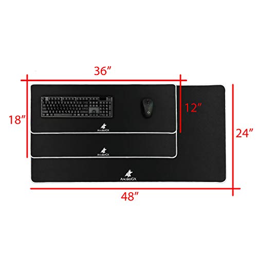 [Australia - AusPower] - AnubisGX (68 Color/Size Options) Gaming Mouse Pad (Extended: 36x12), White Pad with Pink Stitching. Best Premium Waterproof Non RGB Computer Gaming XL Desk Pad Mat, Large Non-Slip Gamer Mousepad Extended (36 x 12) White/Pink 