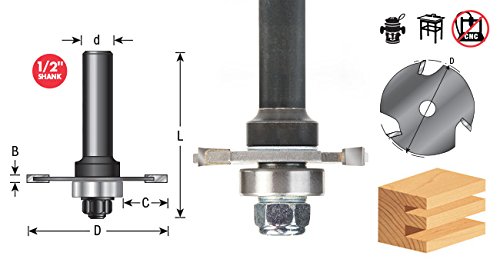 [Australia - AusPower] - Amana Tool - 53410-1 Slotting Cutter Assembly 3 Wing x 1-7/8 Dia x 1/4 x 1/2" Shank 