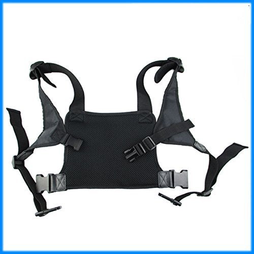 [Australia - AusPower] - GoodQbuy Universal Radio Harness Chest Rig Bag Pocket Pack Holster Vest for Two Way Radio (Rescue Essentials) (Leather Black) Leather Black 
