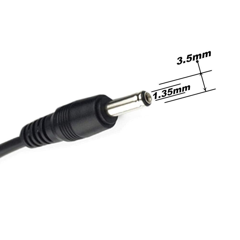 [Australia - AusPower] - DZYDZR 2pcs 1 Meter 1.35mm x 3.5mm DC Extension Cable Black 22 AWG Copper Wire Male to Male Plug Max 24V 3A (3.3ft) 
