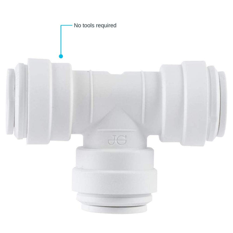 [Australia - AusPower] - John Guest PP0208WP Push-fit Union Tee, Push-to-Connect, 1/4 Inch OD retail_packaging 