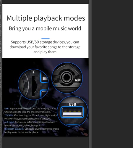[Australia - AusPower] - Single Din Car Stereo with Voice Control, FM Radio System,Bluetooth Handfree Calling,Daul USB Fast Charging,Mp3 Player 7811 