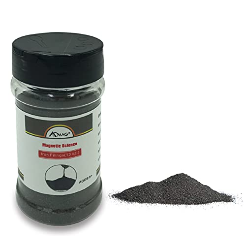 [Australia - AusPower] - AOMAG Magnetic Iron Powder Filings Sand for Magnet Education, School Projects and Science Experiments Storage Jar (13 Ounces) with Shaker Lid 