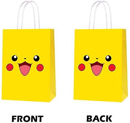 [Australia - AusPower] - 16 PCS Game Theme Birthday Party Paper Gift Bags for Pocket Monster Party Supplies Birthday Party Decorations - Party Favor Goody Treat Candy Bags for Game Kids Adults Birthday Party Decor 