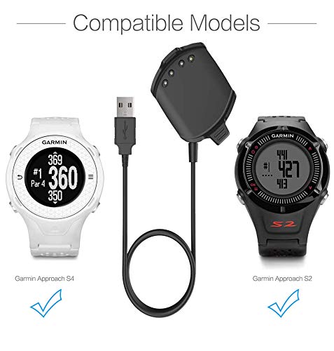 [Australia - AusPower] - TenYun Compatible with Approach S2/S4 Charger, Replacement USB Charger Adapter Charge Cord Charging Cable for Garmin Approach S2/S4 GPS Touchscreen Golf Smart Watch 
