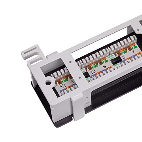 [Australia - AusPower] - NavePoint 12-Port Cat6 UTP Unsheilded Mini Patch Panel with Wallmount Bracket Included Black 
