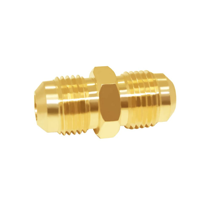 [Australia - AusPower] - Hooshing 2PCS Brass Tube Flare Fitting Coupling Union Connector Gas Adapter 3/8" Male Flare x 3/8" Male Flare 