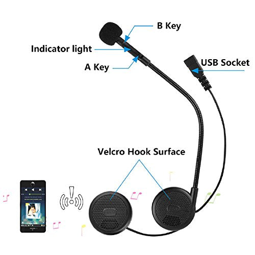 [Australia - AusPower] - Motorcycle Helmet Wireless Bluetooth Headset Headphones for Helmets Wireless Headphones with Microphone Sound System for Motorcycle 0.27 inches Silm L1M 