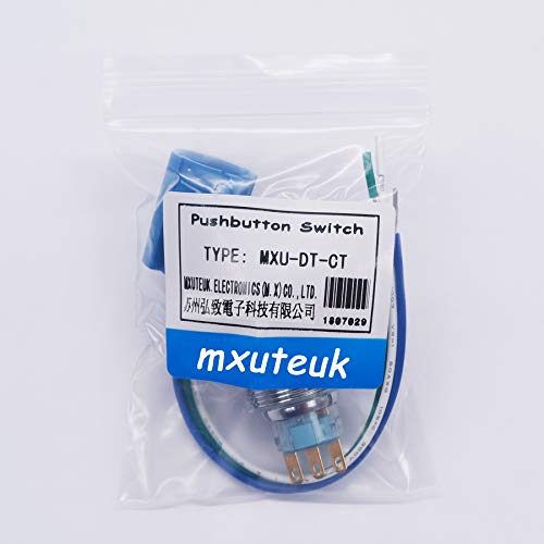 [Australia - AusPower] - mxuteuk 22mm Stainless Steel Metal Latching Emergency Stop Push Button Switch with Connection Plug 12-220V 3A 1NO 1NC,2 Years Warranty MXU-DT-CT Stop button A 