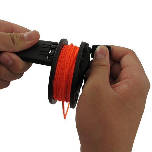 [Australia - AusPower] - Scuba Choice Scuba Diving Compact Finger Spool with Plastic Handle, 65', Orange Line 