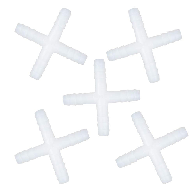 [Australia - AusPower] - Quickun 5/16" Hose Barb Fitting Equal Barb Cross 4 Way Splicer Joint Mender Adapter Union Fitting (Pack of 20) Combo 