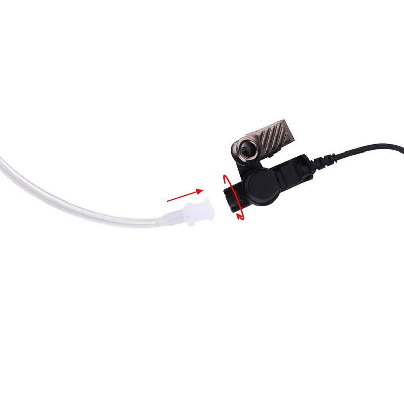 [Australia - AusPower] - KS K-STORM PD682 Acoustic Tube Earpiece Headset Compatible with Hytera Radio PD600 PD602 PD662 PD680 PD685 X1p X1e etc, PU Material, Black 