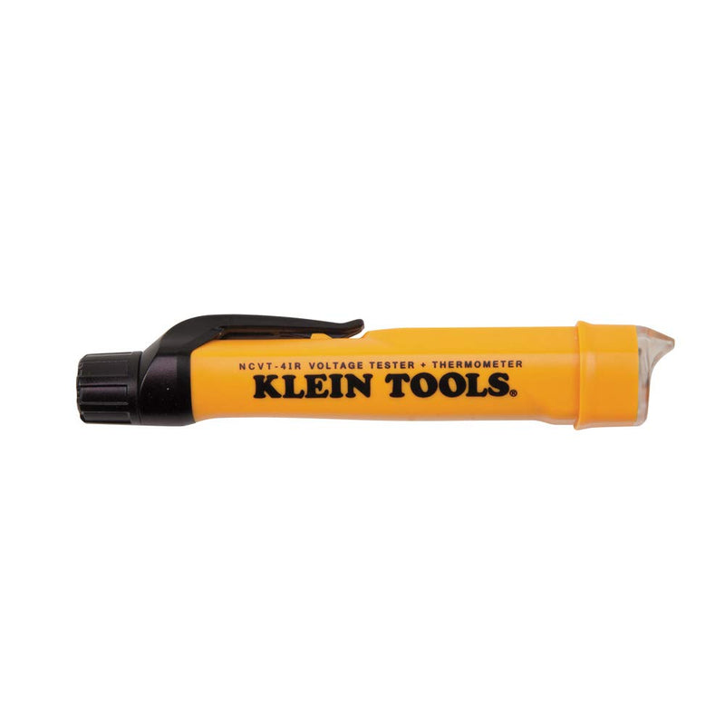 [Australia - AusPower] - Klein Tools NCVT-4IR Non-Contact Volt Tester, 12 - 1000V AC Pen with IR Thermometer -22 to 482 deg F, LED and Audible Alarms, Pocket Clip with Infrared Thermometer 