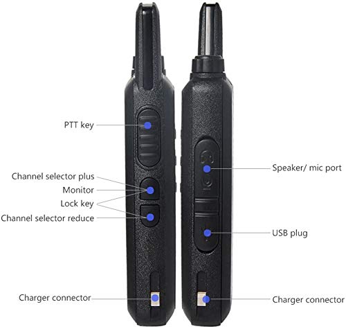 [Australia - AusPower] - Zastone X6 Rechargeable Long Range Two-Way Radios with Earpiece 2 Pack 3W 16-Channel UHF Walkie Talkies 2Pack Black01 