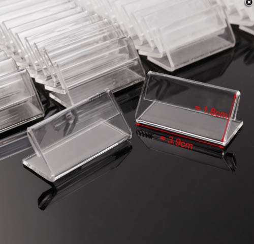 [Australia - AusPower] - 50Pcs 4x2cm Mini Acrylic Sign Display Holder Price Name Card Tag Label Stands 