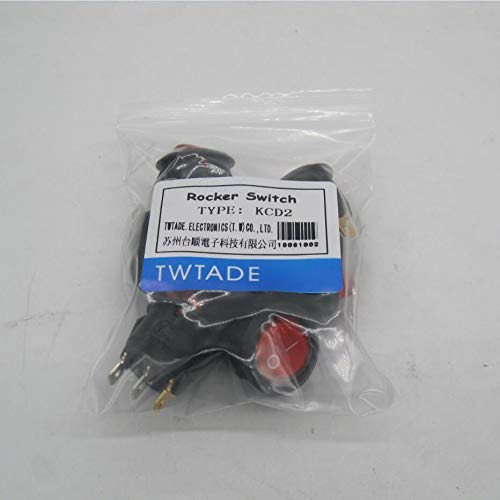 [Australia - AusPower] - TWTADE / 8Pcs Red Light Illuminated ON/Off 3 Pin 2 Position SPST Snap-in Round Latching Button Toggle Rocker Boat Switch AC 250V/10A 125V/12A （Quality Assurance for 1 Years）KCD1-5-101N-R 