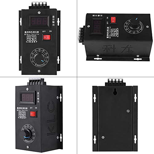 [Australia - AusPower] - Universal PWM DC 6V-90V 15A Wide Voltage Stepless Brushed Motor Speed Controller High Precision Variable PLC Voltage & Speed Regulator With Output Voltage LED Display 