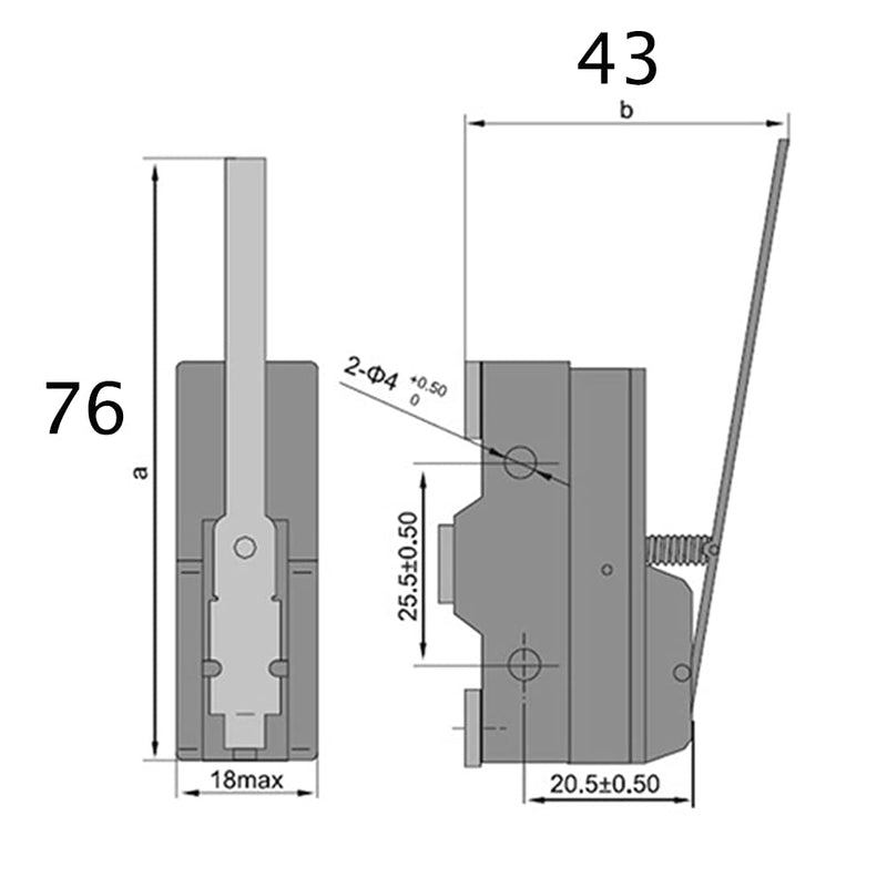 [Australia - AusPower] - Geekstory LXW5-11N1 Micro Limit Switch 1NO+1NC Long Hinge Lever Arm SPDT Snap Action Travel Switch（Pack of 5pcs） 