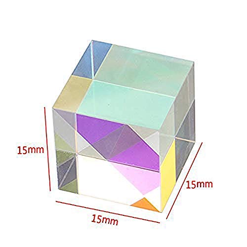 [Australia - AusPower] - F-ber 1Pcs Optical Glass RGB Dispersion Prism X-Cube for Physics Teach Decoration Art 15x15x15mm/0.59'' x 0.59'' x 0.59" 1.5x1.5x1.5cm/0.59'' x 0.59'' x 0.59" 