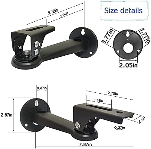 [Australia - AusPower] - Mini Projector Wall Mount, Angle Adjustable Projector Mount Length 7.87" Thread 1/4" M4 M6 Rotation 360° as Projectors CCTV DVR Cameras Camcorder Mount Black 