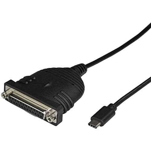 [Australia - AusPower] - StarTech.com USB C to Parallel Printer Cable - DB25 Female Port for IEEE1284 Printers - Bus Powered - Printer Cable Adapter - USB to DB25 (ICUSBCPLLD25) USB-C to Parallel (DB25) 6ft 