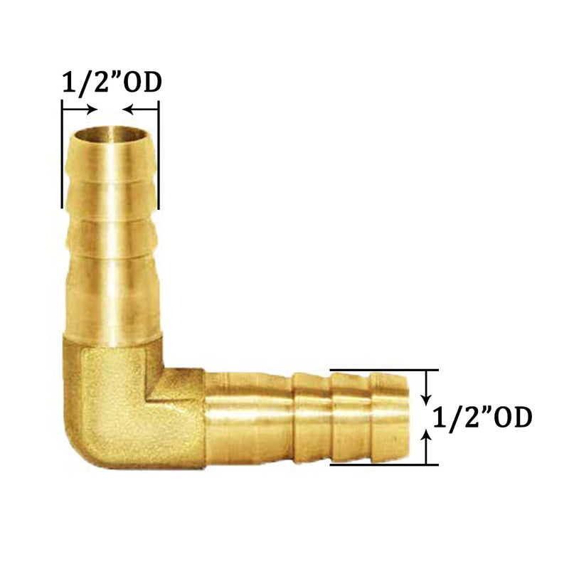 [Australia - AusPower] - Joywayus 8PCS 1/2” Brass Hose Barb Set,90 Degree L Right Angle Elbow, Y-Shape Air Hose Barb, Tee Hose Barb, Fuel/AIR/Water/Oil/Gas 0.5 Inch 