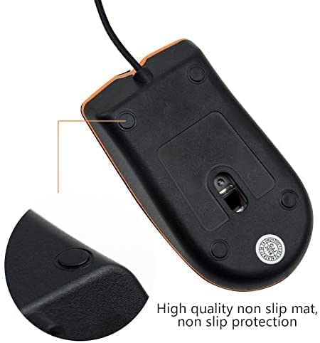 [Australia - AusPower] - Wired Mouse, USB Wired Computer Mouse for Right or Left Hand, Ergonomic Computer Mouse with Durable Clicks for PC, Computer, Laptop, Desktop, Chromebook, Notebook, Mac (Black) 