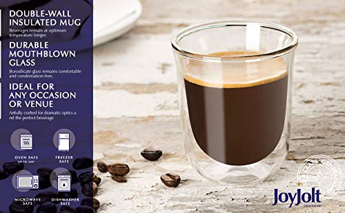 [Australia - AusPower] - JoyJolt Javaah Double Walled Espresso Glasses Espresso Cups (Set of 4)- 2-Ounces 