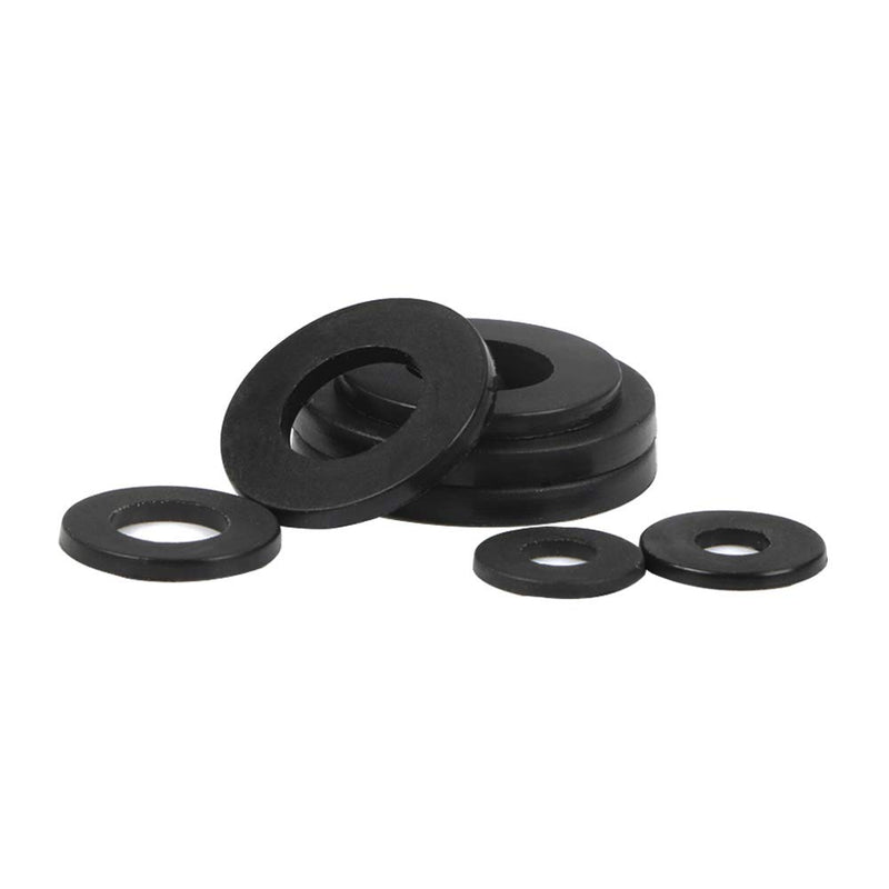 [Australia - AusPower] - SZHKM 550PCS Nylon Flat Washers for Screws Black Washers Round Assorted Washers Multiple Size Classification Kit Box M2 M2.5 M3 M4 M5 M6 M8 M10 