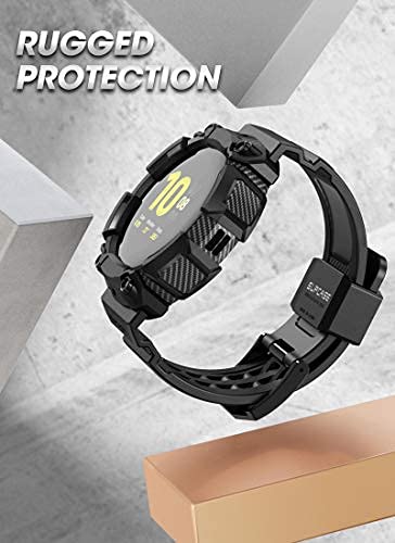 [Australia - AusPower] - SUPCASE [Unicorn Beetle Pro] Series Case for Galaxy Watch Active 2, Rugged Protective Case with Strap Bands for Galaxy Watch Active 2 [44mm] 2019 Release (Black) Black 