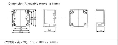[Australia - AusPower] - LeMotech Waterproof Dustproof IP67 Junction Box DIY Case Enclosure Gray 3.9 x 3.9 x 3 inch (100 x 100 x 75 mm) 3.9" x 3.9" x 3" Size S&M 
