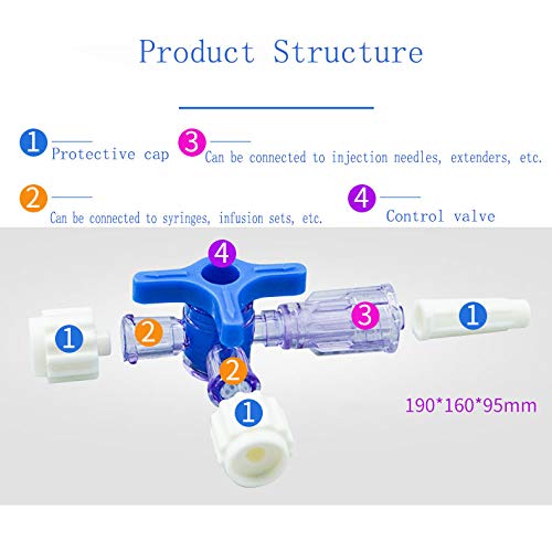 [Australia - AusPower] - MEETOOT 5pcs Disposable Medical Three Way Valve 3-Way Stopcocks with Aseptic Cock for School Projects, Hobbies DIY Experimental Research Projects 