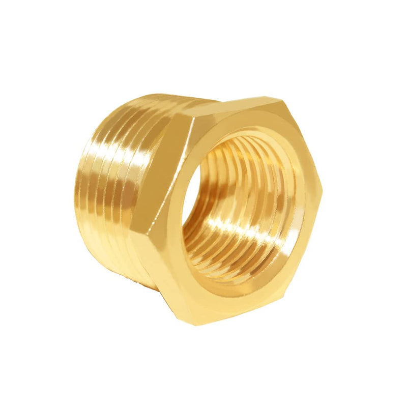 [Australia - AusPower] - Hooshing 2PCS Brass Reducer Hex Bushing 1" NPT Male x 3/4" NPT Female Threaded Pipe Fitting Adapter 2 Pack 