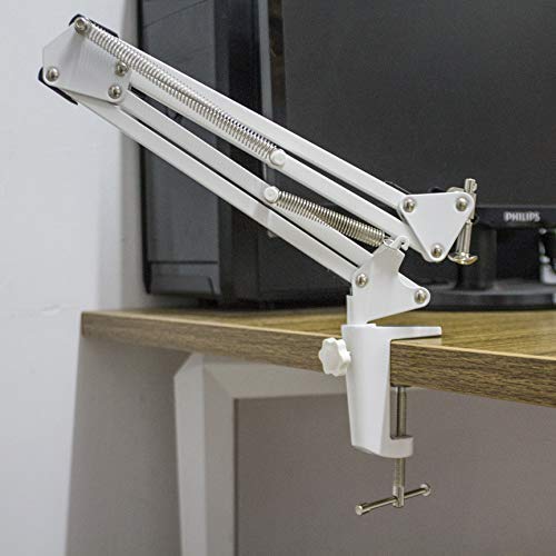 [Australia - AusPower] - Replacement Aluminum Alloy Cantilever Bracket C-Clamp With 1/2 Inch Hole Diameter(Adjustable Thumb Screws) And Non-Slip Mat For Mic Stand/Table Lamp Desk Clamp 