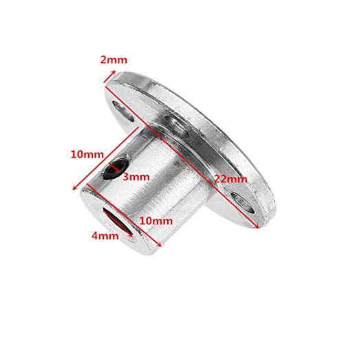 [Australia - AusPower] - Magic&Shell 2-Pack 4mm Flange Shaft Coupling High Hardness Metal Axis Bearing Fittings DIY Model Accessory Rigid Flange Guide Shaft Coupler Motor Connector 