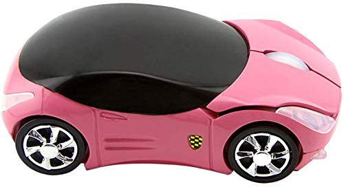 [Australia - AusPower] - Cool 3D Sport Car Shape Mouse 2.4GHz Wireless Mouse Optical Ergonomic Gaming Mice Mini Small Office Mouse with USB Receiver for PC Laptop Computer for Kids Girls,1600DPI 3 Buttons(Pink) pink 