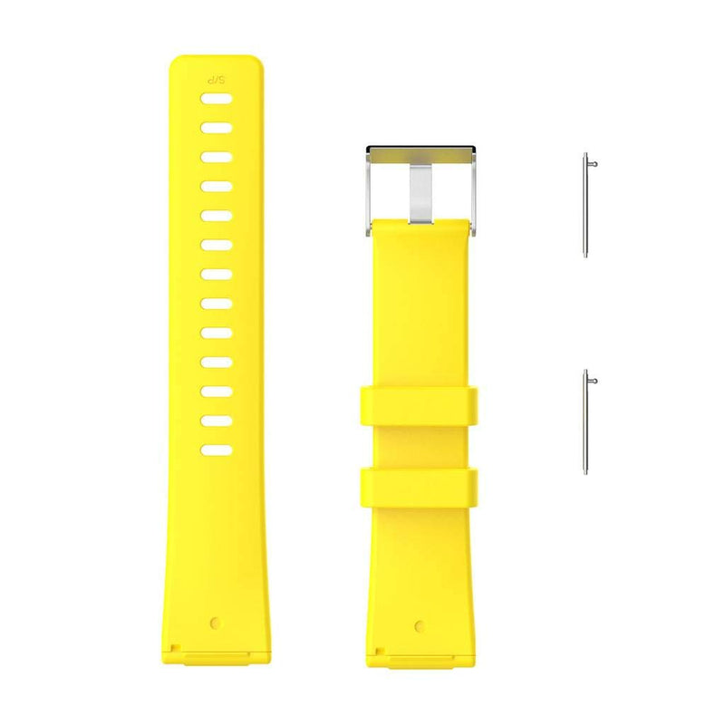 [Australia - AusPower] - Replacement for Fitbit Versa Silicone Dust Resistant Accessories Quick Release Pin Sport Band Smartwatch Light Yellow Large 