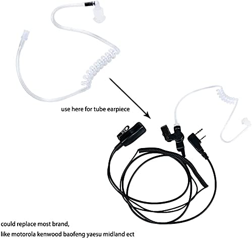 [Australia - AusPower] - Caroo Replacement Covert Clear Acoustic Coil Tube with Earbuds for Two Way Radio Earpiece of Motorola Kenwood Baofeng Retevis Midland Icom Yaesu Police Walkie Talkie Headset,10 Pack 