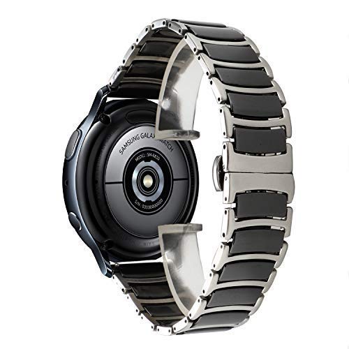 [Australia - AusPower] - Ceramic Watch Band Compatible with Garmin Venu Sq, Butterfly Stainless Steel Watch Bands Compatible for Amazfit Bip U Pro Smartwatch Band Men Women 