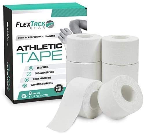 [Australia - AusPower] - Athletic Sports Tapes - No Sticky Residue- 8 Rolls -1.5X 10 Yards -Latex Free - Easy Tear Zigzag Edge - Easy on Skin – Used by Pro Athletes and Coaches 