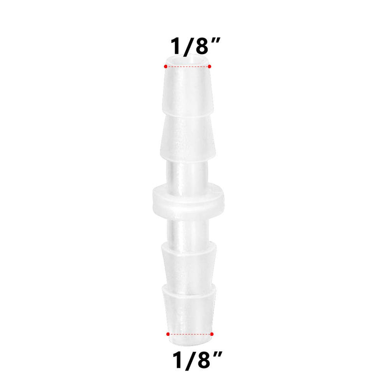 [Australia - AusPower] - Quickun Plastic Hose Barb Fitting, 1/8" x 1/8" Barbed Splicer Mender Joint Adapter Union Fitting (Pack of 10) 