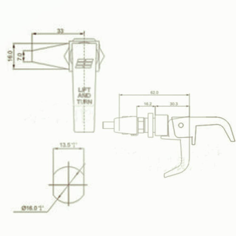 [Australia - AusPower] - 2PCS Black Powder Coated Lift and Turn Compression Latch, Adjustable Grip 