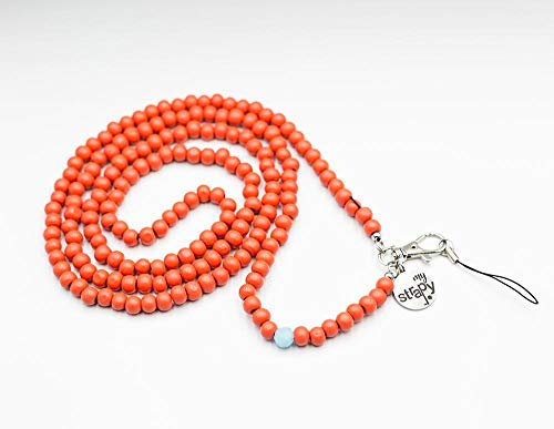 [Australia - AusPower] - MyStrapy - Universal Beaded Phone Strap (Crossbody/Necklace/Over The Shoulder) More Styles & Colors Available Living Coral 