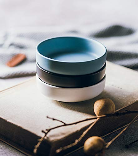 [Australia - AusPower] - Colias Wing 3.5 Inch Simple Style Single Color Pattern Stylish Design Multipurpose Porcelain Side Dish Bowl Seasoning Dishes Soy Dipping Sauce Dishes-Set of 6 6 PACK Black 