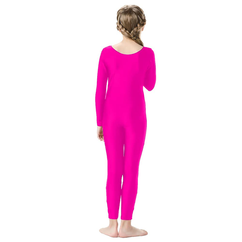 [Australia - AusPower] - OVIGILY Girls Kids Long Sleeve Dance Unitard Bodysuits Magenta XX-Large(12-14) 