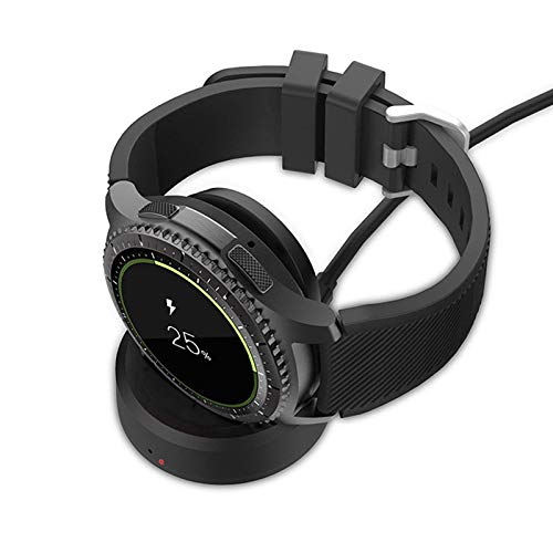 [Australia - AusPower] - EXMRAT Charger Compatible for Samsung Gear S3, Charging Dock Stand Cable for Gear S3 Classic/Frontier Smart Watch (Black) 